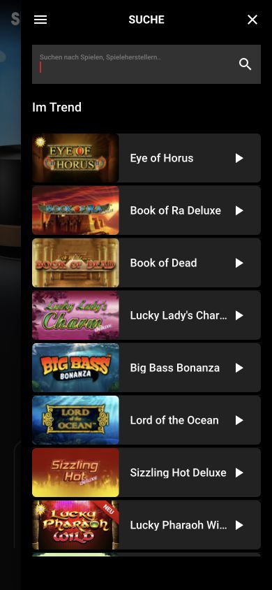 Spiele und Hersteller suchen auf der offiziellen mobilen SlotMagie-Website